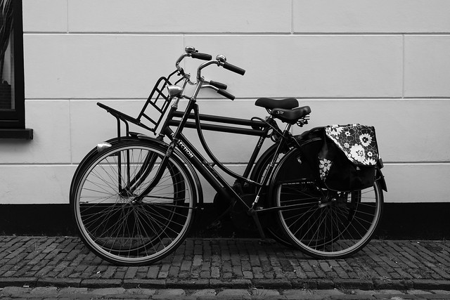 Dutch bikes on a street