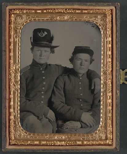 [Brothers Private Hiram J. and Private William H. Gripman of Company I, 3rd Minnesota Infantry Regiment, one with his arm around the other]  (LOC) | by The Library of Congress