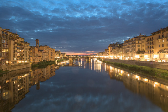 View of the Arno River from Ponte Vecchio