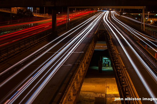 bridge to nowhere light-trails | by johnalbiston