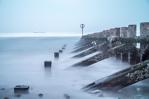blue sea mist beach night canon photography boat long exposure ship north connor aberdeen oil bleakley 60d