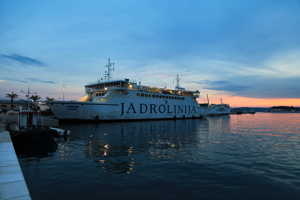 Croatian holiday, June 2015 - evening sailing from Split to Sutivan,Brač - Jadrolinija MV Jadran