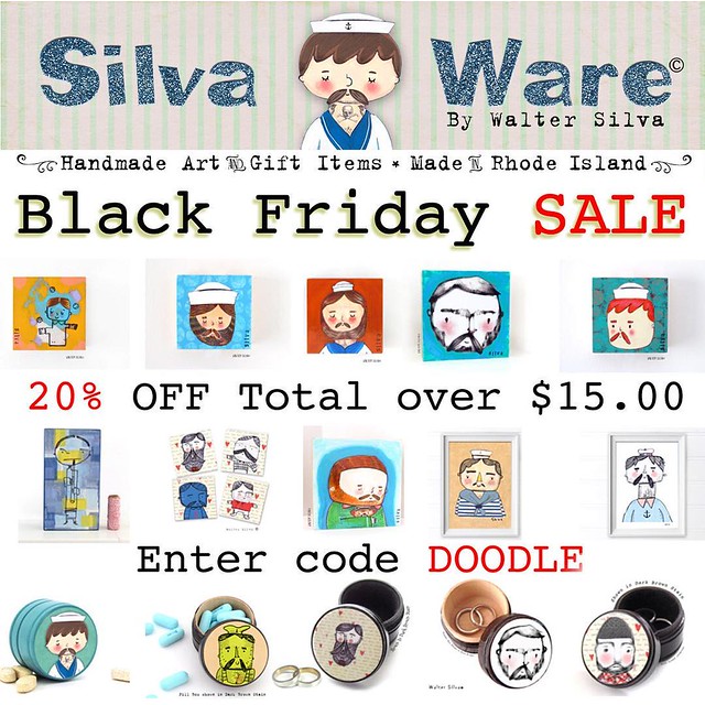 Attention Doodle Fans! All Original Art, heirloom Pill Boxes, Cufflinks Box,   Ring Boxes, Magnets and Prints are on  SALE. Yes, I am having a 20% Off Sale on any Total over $15.00 USD. See link in profile! Enter code DOODLE at checkout. Sale ends 12/05/2