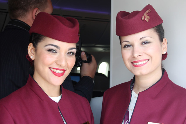 hôtesses qatar Boeing 787.