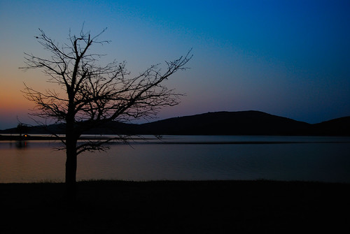sunset lake greece thessaly lakeplastira argithea