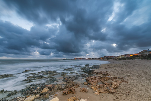 sunset sea seascape beach rocks cloudy sicily puntasecca caucana