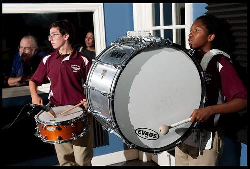 Chalmette High School Brass Band before Cutn Class at WWOZ. by Ryan Hodgson-Rigsbee (www.rhrphoto.com)