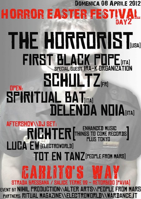 The Horrorist Live - Milan Italy Flyer