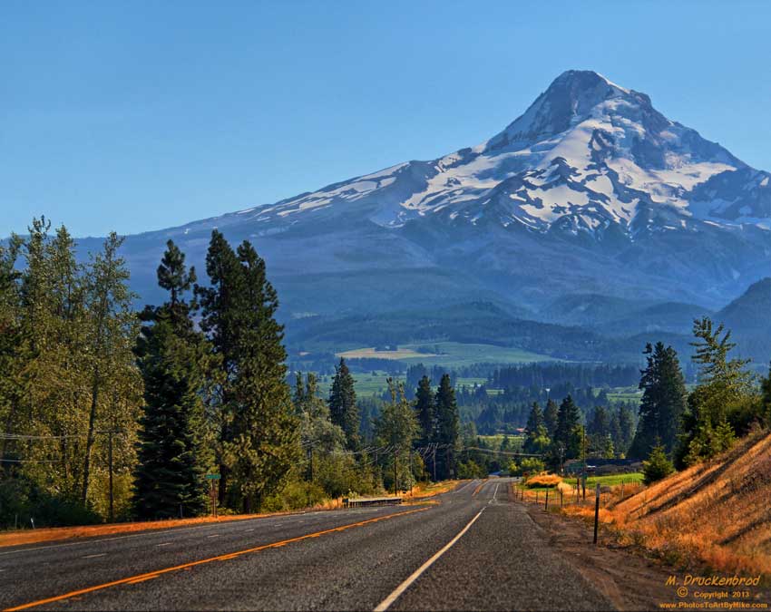 Mt Hood, a view from Route 35 in the Columbia River Gorge National Scenic Area