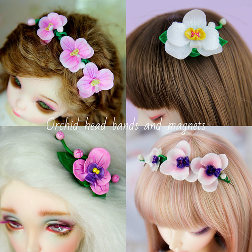 Orchid head bands and magnets_collage