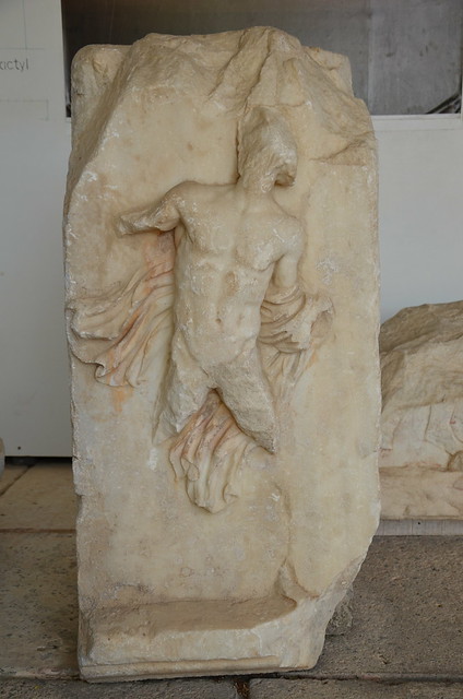 Amazonomachy relief from the Mausoleum of Halicarnassus, constructed for King Mausolus during the mid-4th century BC at Halicarnassus in Caria, Bodrum, Turkey