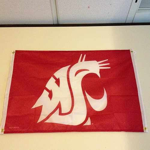 Shouldn't every office in the world have a #wsu flag? #gocougs #wavetheflag