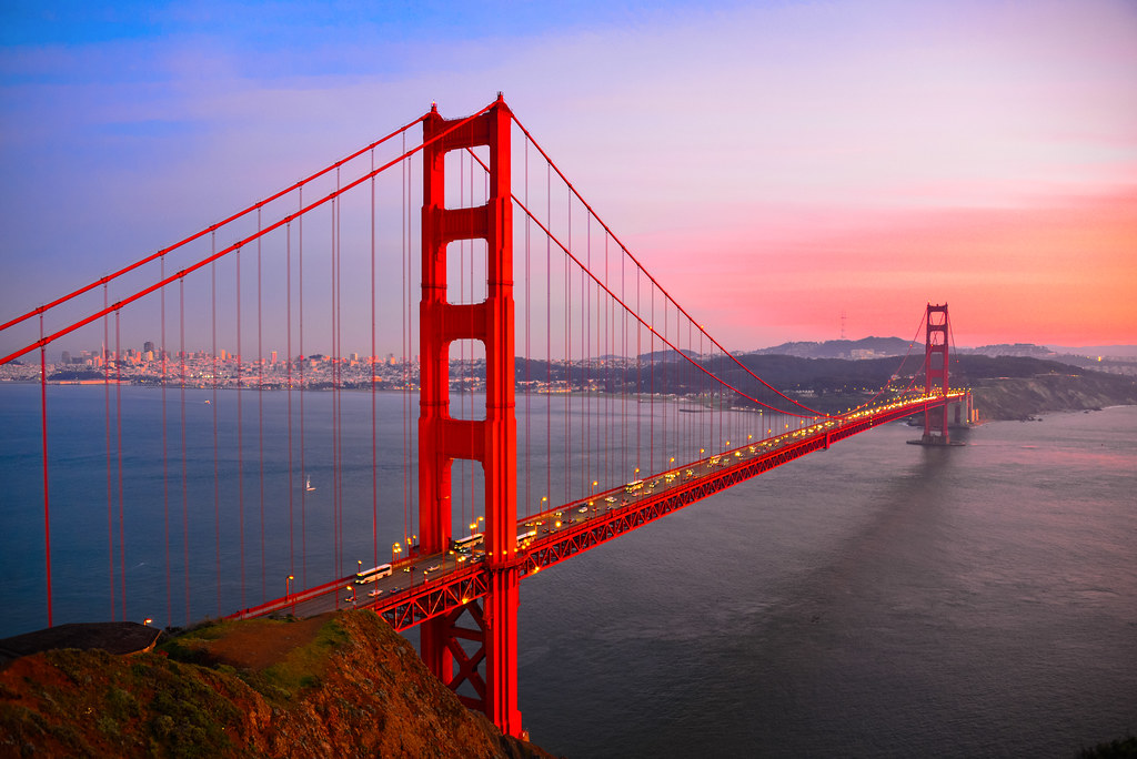 Golden Gate Bridge at Sunset - San Francisco California