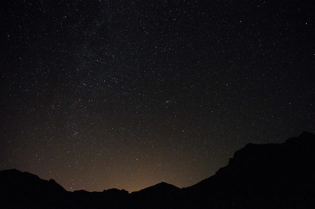 Andromedanebel und die Lichtverschmutzung über Teneriffa
