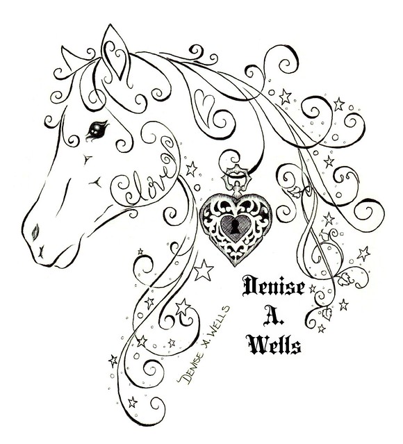 Horse Heart Heraldic Tattoo Stock Vector  Illustration of horse griffin  102584446