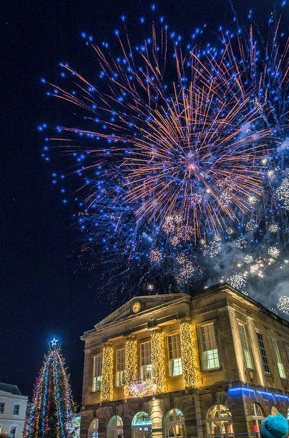 Fireworks at the 2016 Christmas Lights ceremony  in Andover, Hampshire