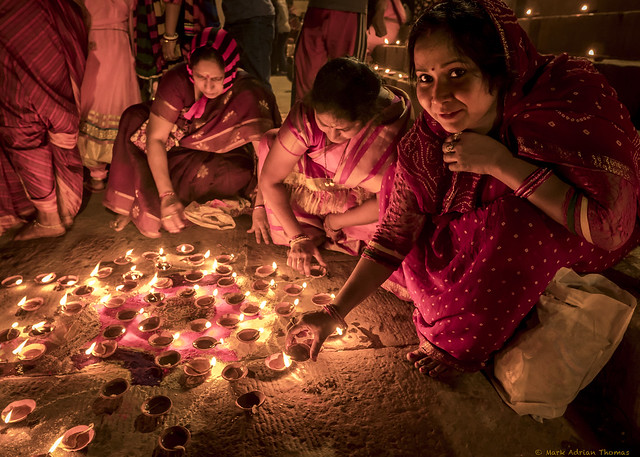 Lighting the Diyas 3 Dev Diwali Varanasi