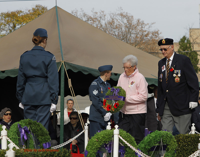 Silver Cross Mother, Mrs. Wagner, Remembrance Day Ceremony, 2012, Port Colborne