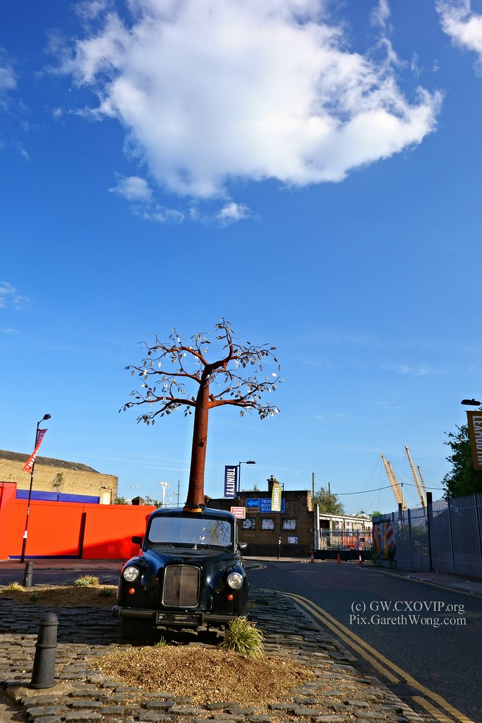Tree grew on BlackCab Trinity Buoy wharf from RAW _DSC9973  You know you are arriving (& not lost) when you see this sight.. might not have such blue sky and lovely cloud.. by garethwong