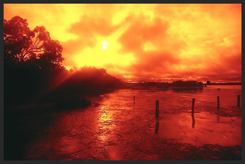 sunset lake tide australia victoria wetlands redlight tidal gippsland raymondisland gippslandlakes orangesun mygearandme mygearandmepremium mygearandmebronze