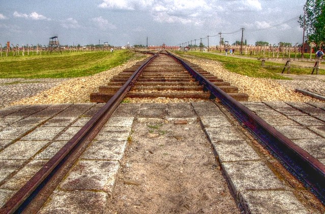 Auschwitz: End of the rail line into Camp: Digital HDR (from single jpg) - Panasonic DMC-FZ10