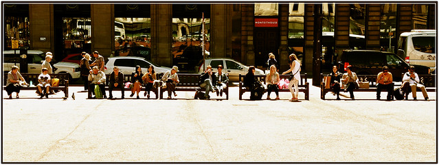 bench stories on George Square