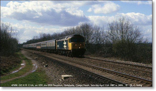 47650 on 1E91,  Coalpit Heath,  April 11th 1987.