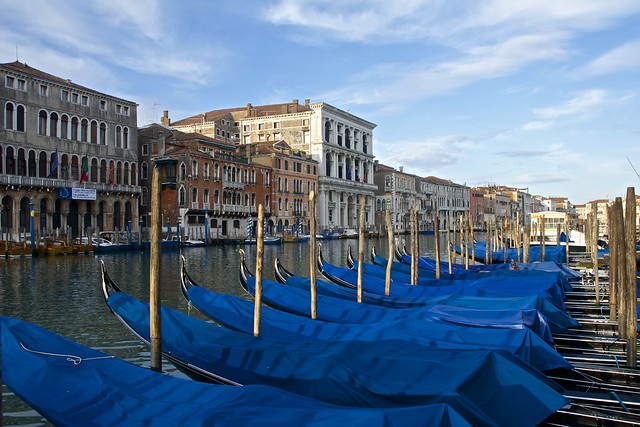 Gondalas and Grand Canal, Early Morning, Venice