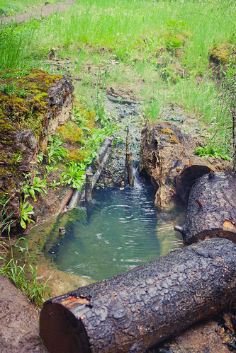 Hot Spring Tub by camknows, Most of the hot springs is too shallow to even wade in, but someone dug out a tub to soak in. We did