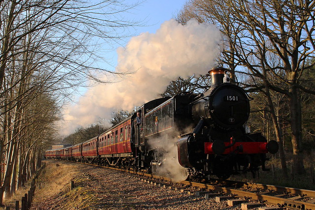 GWR 0-6-0 pannier tank 1501 on the Severn Valley Railway.