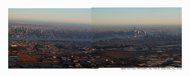 Upper and lower Manhattan, New York & Jersey City, New Jersey