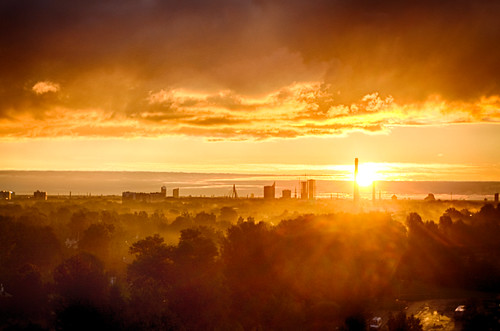 IMG_7806 by Arseniy@Somewhere, A sky on firecity morning sky orange storm weather clouds sunrise landscape after riga