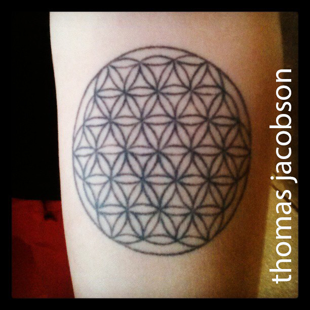 sacred geomitry tattoo done by thomas jacobson orlando florida