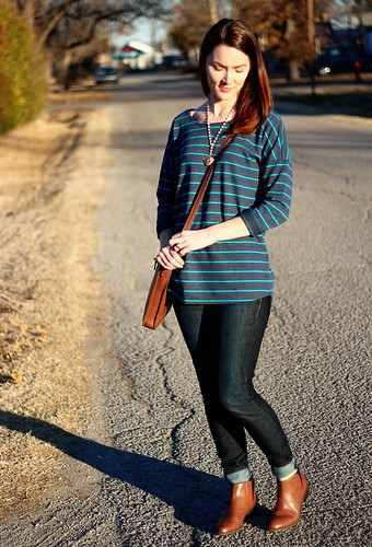 striped-sweatshirt-and-jeans-2 | by thecreamtomycoffee