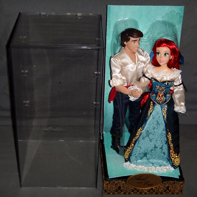 Ariel and Eric Doll Set - Disney Fairytale Designer Collection - US Disney Store - Pre-Order Purchase - #12 of 6000 - Uncovered Next To Cover - Full Front View