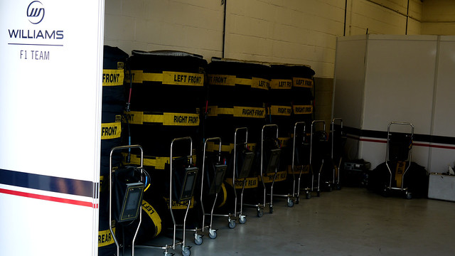 Pirelli Tyres in Williams Garage - Pit Walk - Young Driver Test - Silverstone, 2013