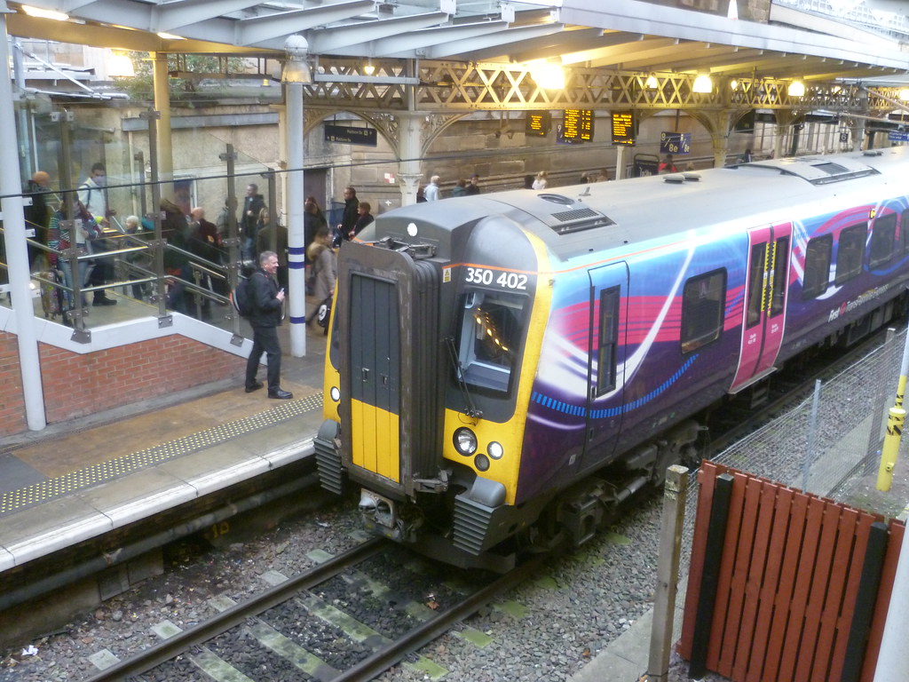 Siemens built Class 350402  is seen at Platform 8  at Edinburgh Waverley with the delayed 1417hrs Edinburgh  to Manchester Airport service.