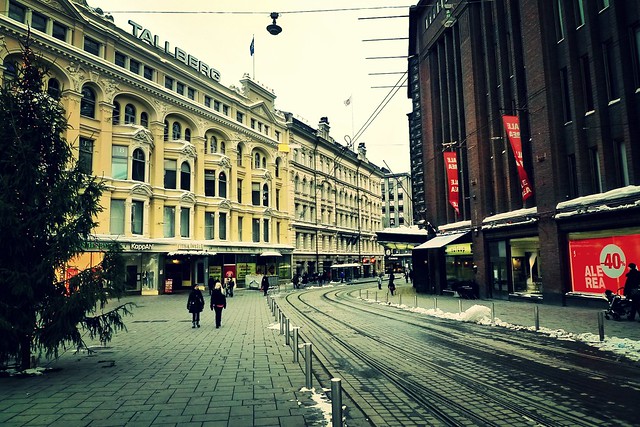 Downtown Helsinki in winter
