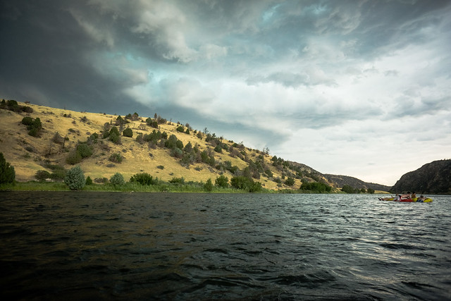 Inner-tubing on Madison River, MT, before a storm