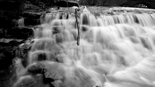 longexposure bridge trees winter blackandwhite snow cold ice water landscape waterfall stream coldweather runningwater sharonwoods