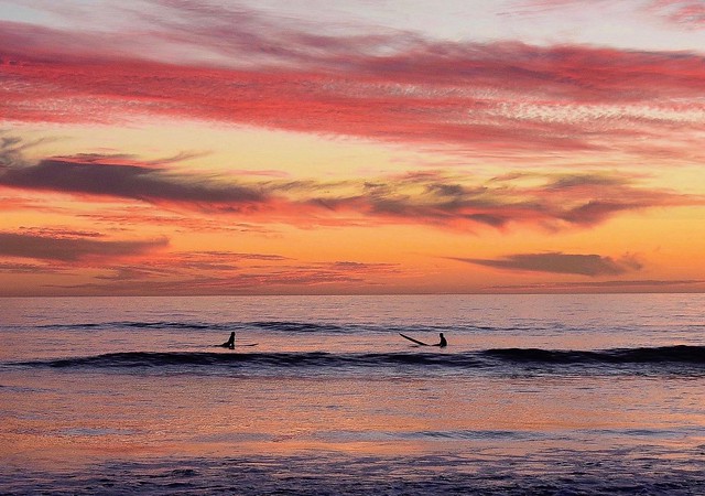 surfers sunset