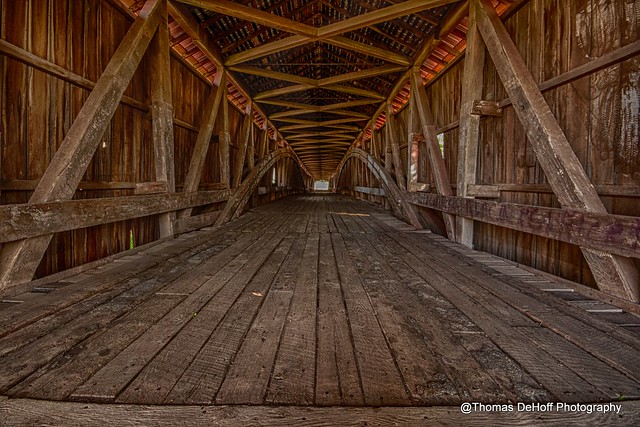 Interior of West Union Bridge Parke County Indiana HDR