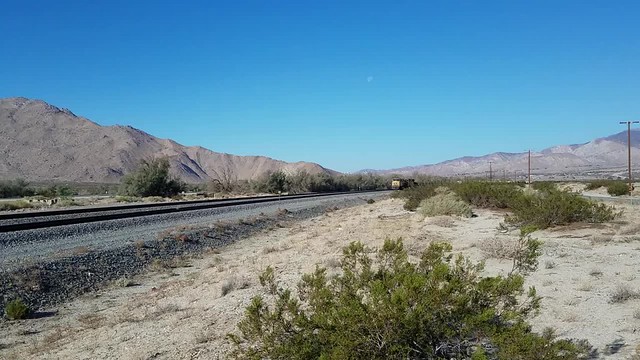 Union Pacific eastbound military train in Palm Springs (tipton road)