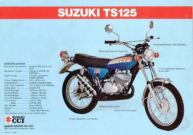 1974 Suzuki TS125l brochure