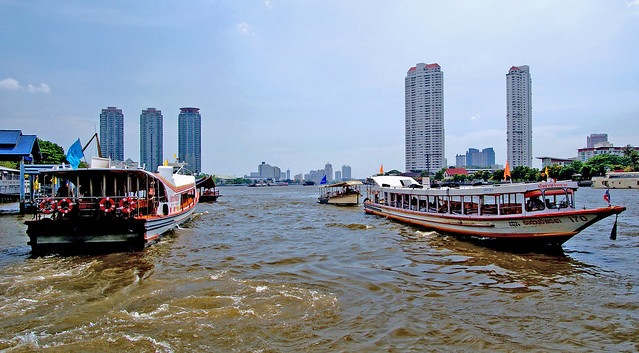 Bangkok water transport on the Chao Phraya river.