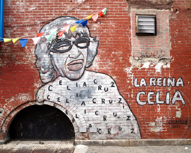 LA REINA CELIA CRUZ Graffiti Mural, East Harlem, New York City