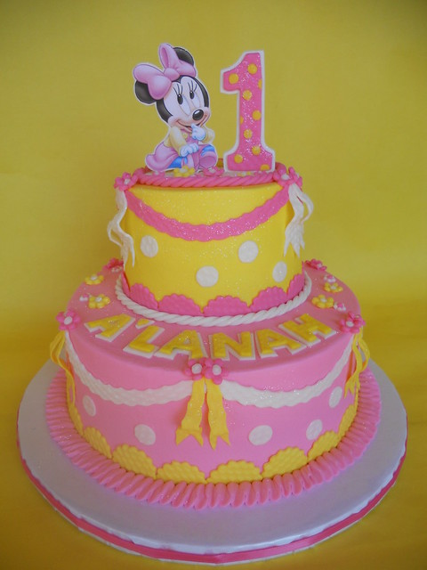Baby Minnie 1st Birthday Cake