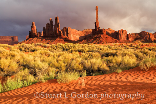 Sacred Ground_1719_20_21 by chasingthelight10, The evening sun turns the landscape at The Totem Pole and Yei Bi Chei formations golden in Monument