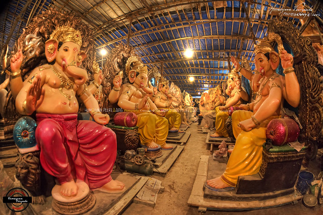 227/365 Welcoming the Ganesh Festival, Kalasagar Arts - Rajan Khatu - Famous Ganpati Idol Sculptor, Central Railway Ground (Parel Workshop), Mumbai, Maharashtra - India