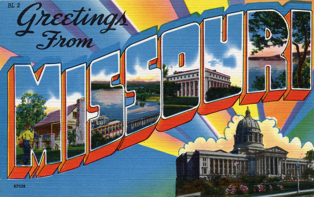 Greetings from Missouri - Large Letter Postcard